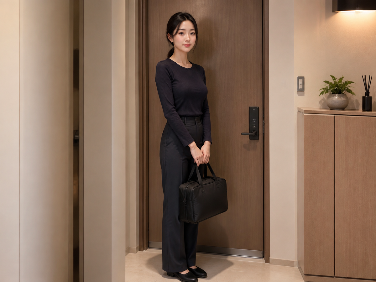 고양 일산 방문 홈케어 일정을 준비하는 젊은 성인 한국 여성 관리사